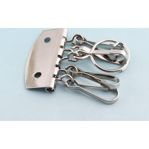 Row Keychains Silver Keychains 42mm Wallet Key Metal Handmade Key row Keychain hook for Key Chain DIY Key Lanyard Findings