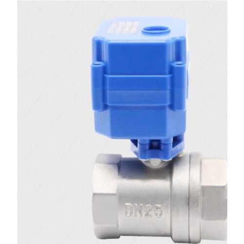 I inch DN25 stainless steel motorized ball valve DC5V 12V 24V AC220V electric water valve 1&ampquot CR01 CR02 CR03 CR04 CR05