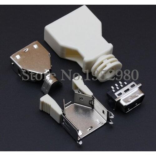 5PCS Male Solder Micro Centronics Connector 14 Pin with Slide Latch Hood Connector Computer Cable Adapters