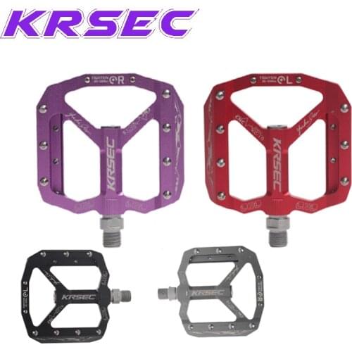 KRSEC mtb bike pedals,Pedals for bicycle aluminum alloy,bearing pedal Super lightweight,Non-Slip Flat 9/16" Wide Platform Pedals