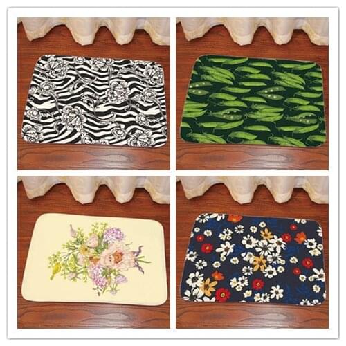 High Quality Entrance door mat 40x60cm Retro flower Print Welcome Outdoor Indoor Festive Decor Doormat