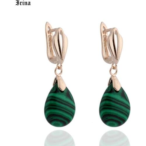 Irina New Arrivals Natural Stone Drop Earrings For Women 585 Rose Gold Color For Girl Wedding Party Charming Fashion Jewelry