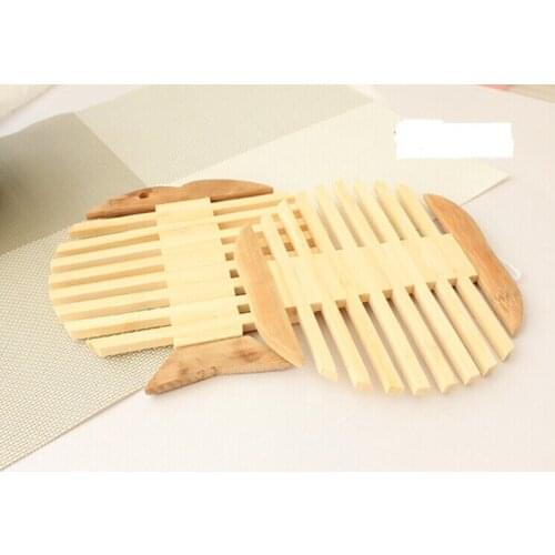 1PC Creative Fish Shape Carbonized Wood Cup Coaster Bowl/Pot Holder Wooden Heat Insulated Pad OK 0111
