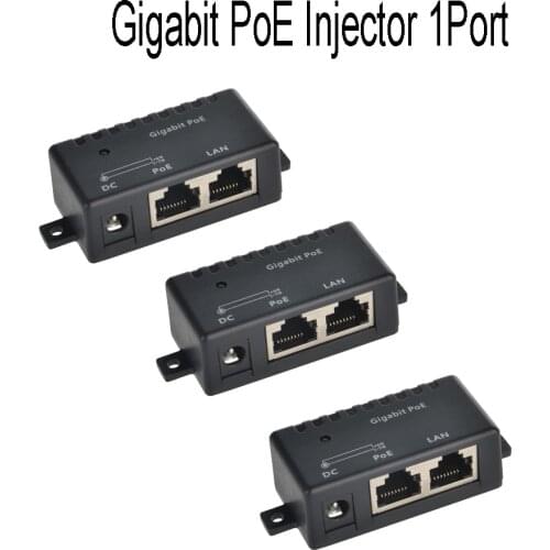 10/100/1000 1 Port Gigabit Wall Mount Power over Ethernet PoE Injector 12volt to 57volt DC input -Power Supply NOT Included