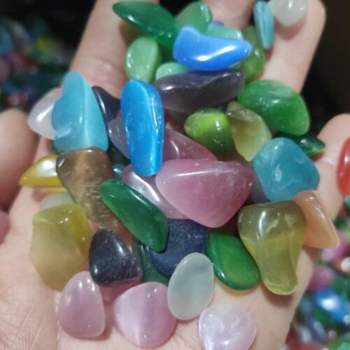 100g Artificial cat eye Gravel stones crystal chips for Jewelry Making