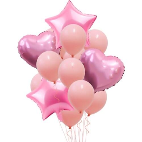 14pcs/set Wedding decoration Heart balloon Valentines Day Loveer gift Latex ballon Adult birthday party Baby shower backdrop