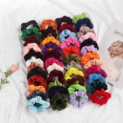 200pcs/lot DIY Simple Multi Scrunchies Pleuche Hair Bands Elasticity Large Intestine Rings Styling Tool Accessory HA1700