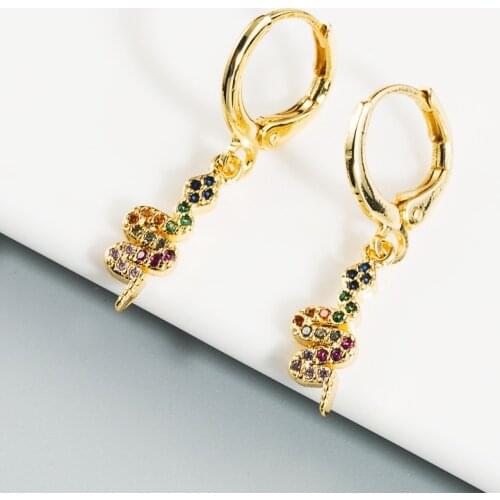 2020 Rushed Earing Earings Jewelry European And American New Snake Shaped Long Earrings Exaggerated Chaoren Rainbow With Zircon