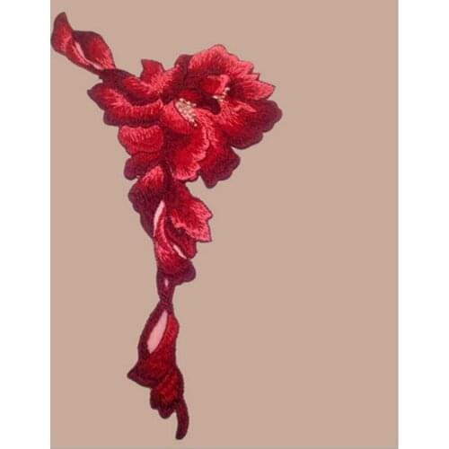 24 x15 cm Red Lace Collar Lace Trim Lace Applique Polyester for Clothes Home Textiles Apparel Sewing