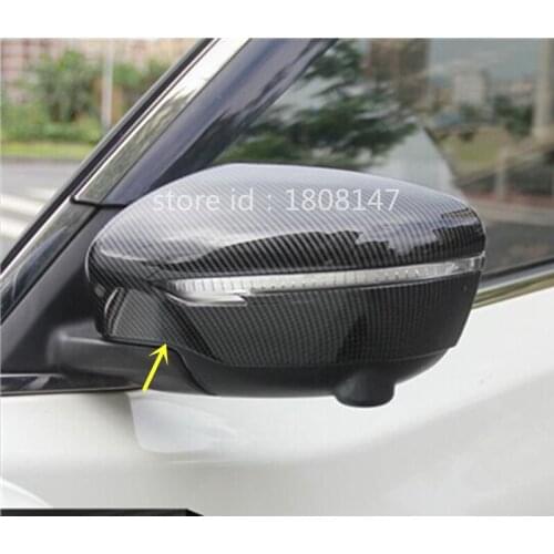Car sticker rear view Rearview Side Mirror Cover trim frame lamp parts moulding 2pcs For Nissan Qashqai j11 2016 2017 2018