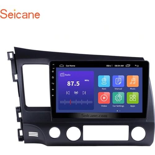 Seicane 10.1 Inch 2Din Android 9.0 Car Radio 8-Core HD 1024*600 Tochscreen GPS Multimedia Player For 2006 2007-2011 Honda Civic