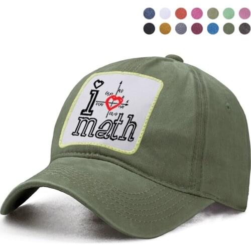 I Love Math Graphic Baseball Cap Harajuku Hip Hop Dad Solid Trucker Caps Sun Shade Hat Casquette Wash Snapback Womnan Man Sunhat