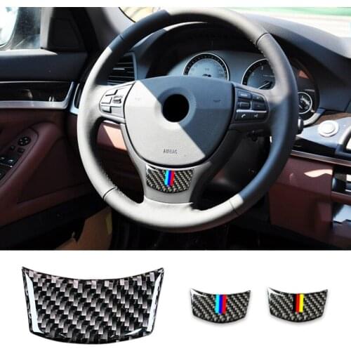 For BMW 5 Series E60 2004 - 2006 2007 2008 2009 2010 520li 523li 525li Carbon Fiber Steering Wheel Sticker M Stripe Sticker Trim