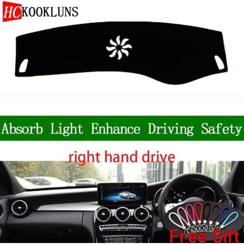 For Meredes-Benz C CLASS L180 L200 L300L 2015-2019 Right Hand Drive Dashboard Cover Car Stickers Mat Carpet Interior Accessories