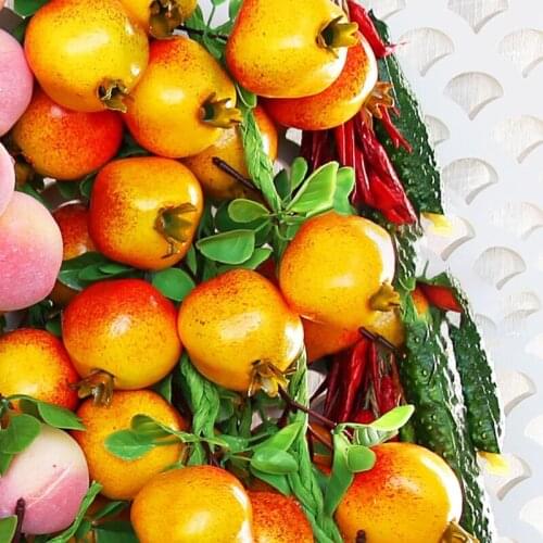 Simulation Artificial Fruit Pomegranate String for Restaurant Hotel Home Garden Wedding Kitchen Decoration Hanging Display M17D