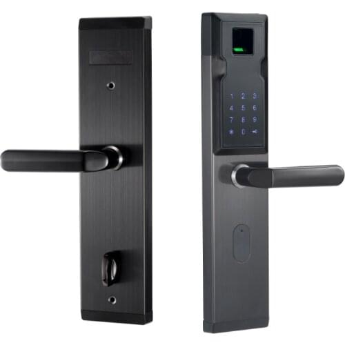 China Smart Keypad Digital Fingerprint Door Handle Lock with Opening Ways of Code Fingerprint Rfid Card and Key