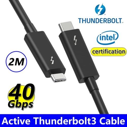 Coaxial Thunderbolt 3 Data Cable Type-C Thunderbolt3 PVC Version 40Gbps PD 100W 5A Fast Charger Cable for Macbook Pro Samsung