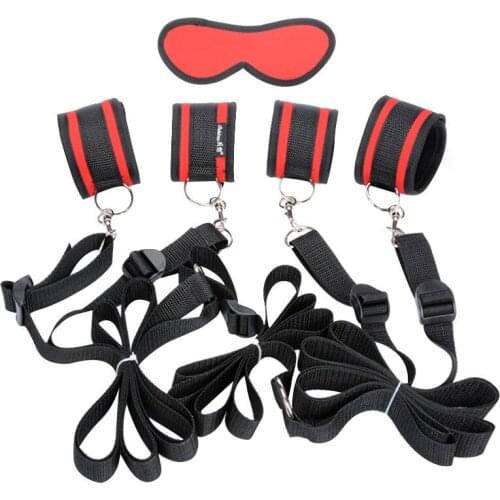 Under Bed Bondage Kit Restraints Bdsm Fetish Harness Sexy Handcuff Ankle Cuffs Mask for Couples SM Prime Beginners Sex Play