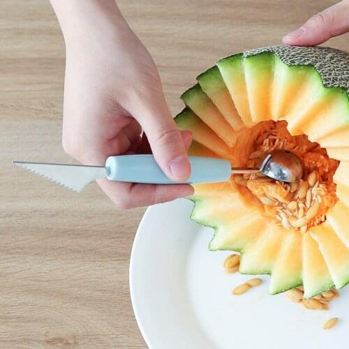 Fruit Digger Cut Watermelon Fruit Ball Digger Ice Cream Round Spoon Cut Fruit Carved Cutter TS2 Kitchen Tools Gadgets