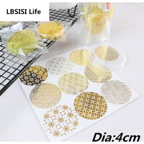 LBSISI Life 100pcs Gold Round Transparent Seal Sticker Tag For Gift Bag Box Home Wedding Decorative Self Adhesive Sticker