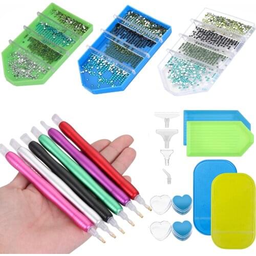 1Set Large Capacity Diamond Painting Tray Point Drill Pens Drill Plate Embroidery Diamond Painting Home DIY Crafts Accessories