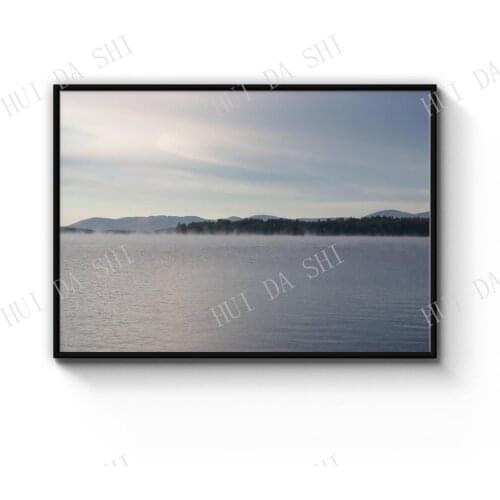 Lakeside Morning Still Water Photograph Wall Art Print Poster or Canvas Artwork