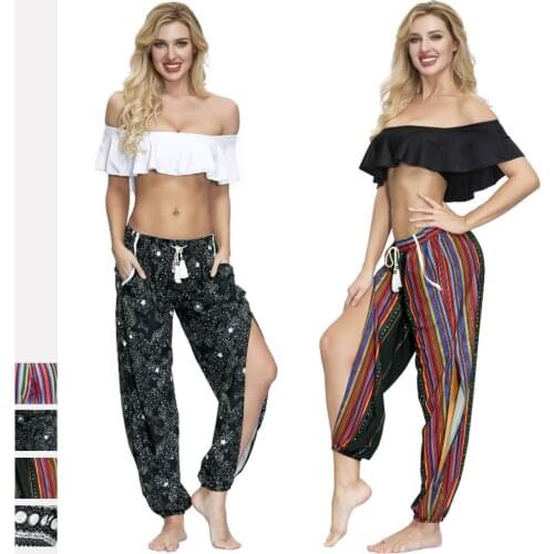 2021 New New Fashion Women Casual Summer Loose Trousers Baggy Boho Jumpsuit Harem Pants Female Yoga Pants
