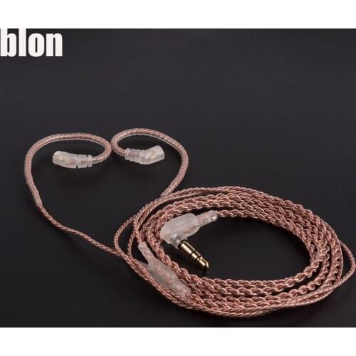 AK BLON BL-03 4 Core Single Crystal Copper Upgraded Cable 2PIN 3.5MM Bend Plug For BLON BL-03 BL03
