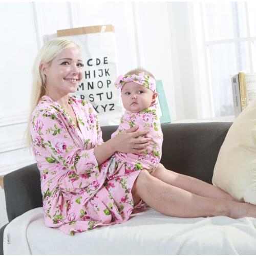 Cotton Pregnant Women Lady Maternity Clothes Nursing Sleepwear Pajamas Home wear Nightdress Breastfeeding Bathrobe Flower Design