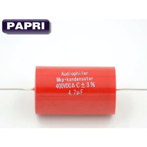 PAPRI 10PCS Polypropylene Axial MKP 4.7UF 400VDC Audio Grade Capacitor Guitar DIY HIFI Tube Amplifier