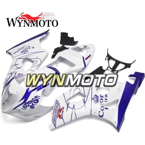 Complete Fairings Kit For GSXR1000 2003-2004 03 04 K3 Injection ABS Plastics Fairings Kit Bodywork White Blue Cowling Frames Kit