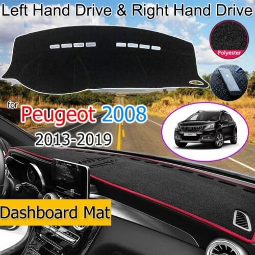 For Peugeot 2008 2013~2019 Anti-Slip Mat Dashboard Pad Sunshade Dashmat Protect Carpet Car Accessories