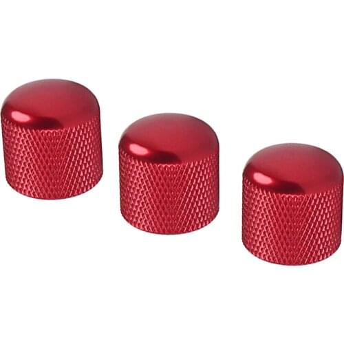 Tooyful 3 Pieces Guitar Volume Control Tone Knob for Electric Guitar/Bass Red