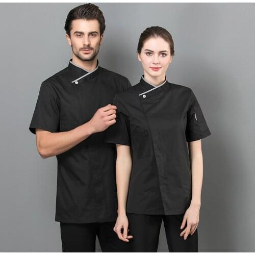 Unisex Kitchen Chef Uniform Bakery Food Service Short Sleeve Breathable Catering Cook Wear Chef Jacket Wholesale
