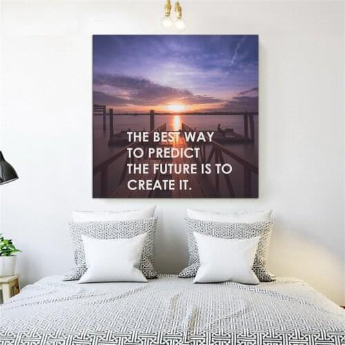 Poster Wall Inspirational Quotes about Life Sun Landscape by River Wall Canvas Pictures for Living Room Quotes Prints Art
