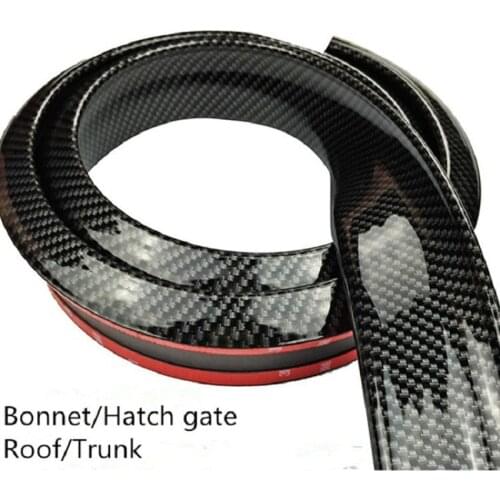 1.5M Universal Car Spoiler Carbon Fiber Rear Spoilers Roof Wings Trunk Lip 3D Sticker Kit Tail Rubber Body Trim Auto Accessories