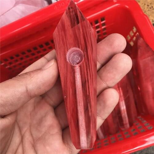 1pcs Artificial Melting stone red Quartz Crystal Smoking Pipes Reiki Gifts
