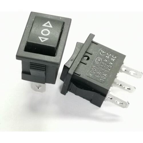 10PCS/Lot SPDT Rocker Boat Switch 3Pin 3-Position 21*15mm ON-OFF-ON 6A Self-reset