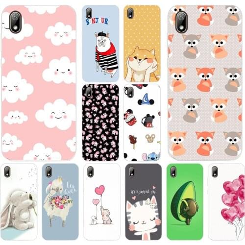 105AA Lovely animals Silicone TPU Protective Cover Phone Case On Case For Huawei Y5 Y6 Y7 Prime 2019 Case Soft