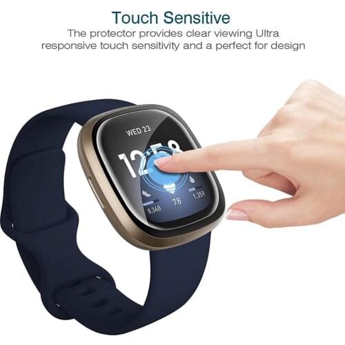 2pcs Unthin Soft TPU HD Clear Protective Film For Fitbit Versa 3/Sense Smart Watch Full Screen Protector Cover For Fitbit Versa3