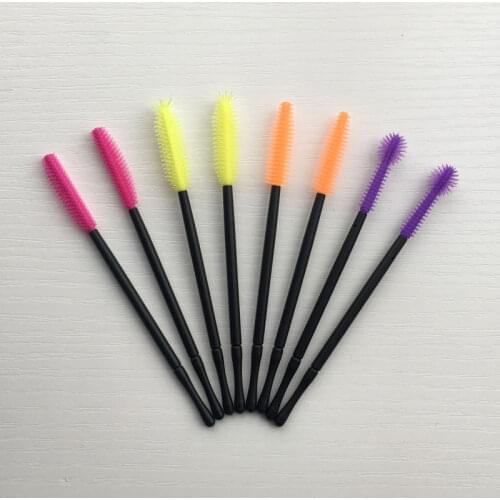 200pcs Deluxe Retractable Silicone Disposable Mascara wands Applicator Makeup brush for Eyelash Free shipping