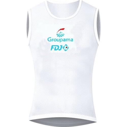 2021 GROUPAMA FDJ TEAM White Base Layer Bike Clothings Cool Mesh Superlight Sleeveless Cycling Vest Mtb Clothing