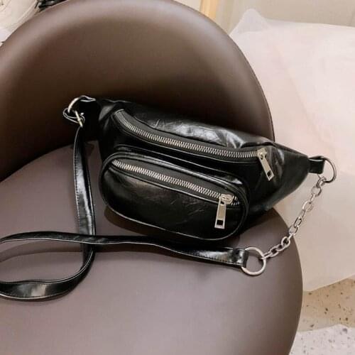 2021 Fashion Womens Waist Bag Chest Bag PU Leather Waterproof Crossbody Messenger Pack Female Banana Bags Belt Waist Pack