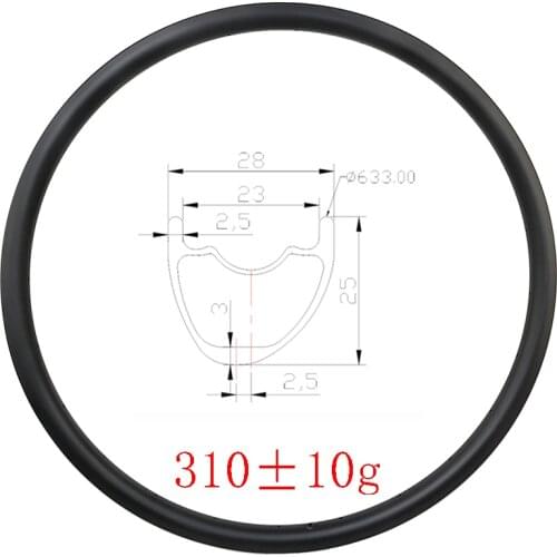 310g 29er MTB XC SL 28x25 carbon rim disc Asymmetrical Tubeless clincher 29inch 25mm deep matte glossy 24 28 32 holes bike wheel