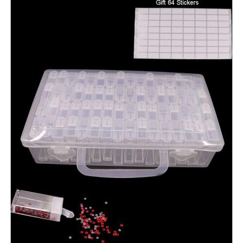 56/64 Grids Diamond Painting Tools Beads Container Rhinestone Diamond Embroidery Stone Storage Accessory Mosaic Convenience Box