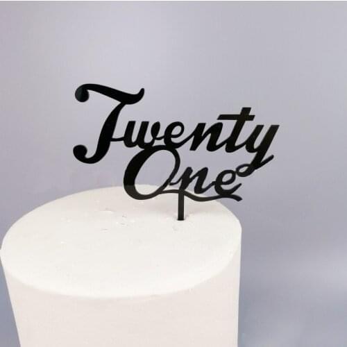 Letters Twenty One Happy Birthday Acrylic Cake Topper Number 21 Acrylic Cupcake Topper For 21st Birthday Party Cake Decorations