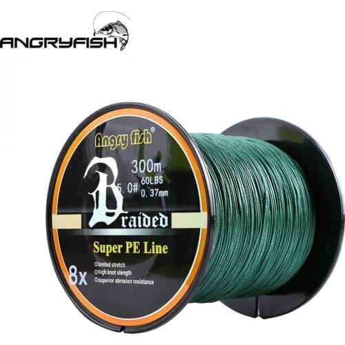 ANGRYFISH 300 Meters 8/4 Strands PE Braided Wire Multifilament Fishing Line Fishing Wire Carp Fishing Line Tool
