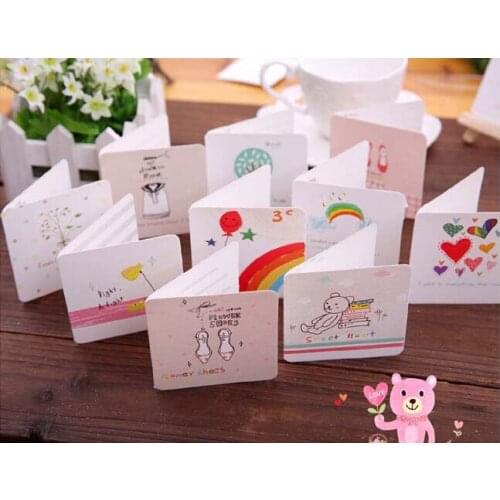 Free ship!1lot=168pc!Hand drawn cartoon small greeting card / Mini Holiday Card / lovely creative fresh small card
