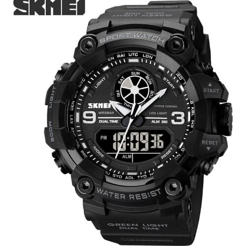 SKMEI Brand Men Sport Watches Fashion Outdoor Shockproof Waterproof Military Chrono Alarm Digital Quartz Wristwatches Clock Man