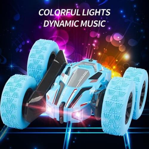 Childrens Remote Control Car Double-Sided Stunt Off-Road Car Toy Remote Control Car 2.4 GHz RC Car Toy For Boy Gifts